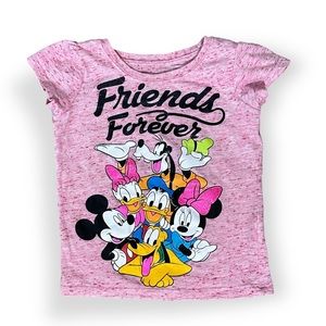 Disney Toddler Girls  Mickey Mouse Minnie Friends Forever Tee Besties Tshirt 2T